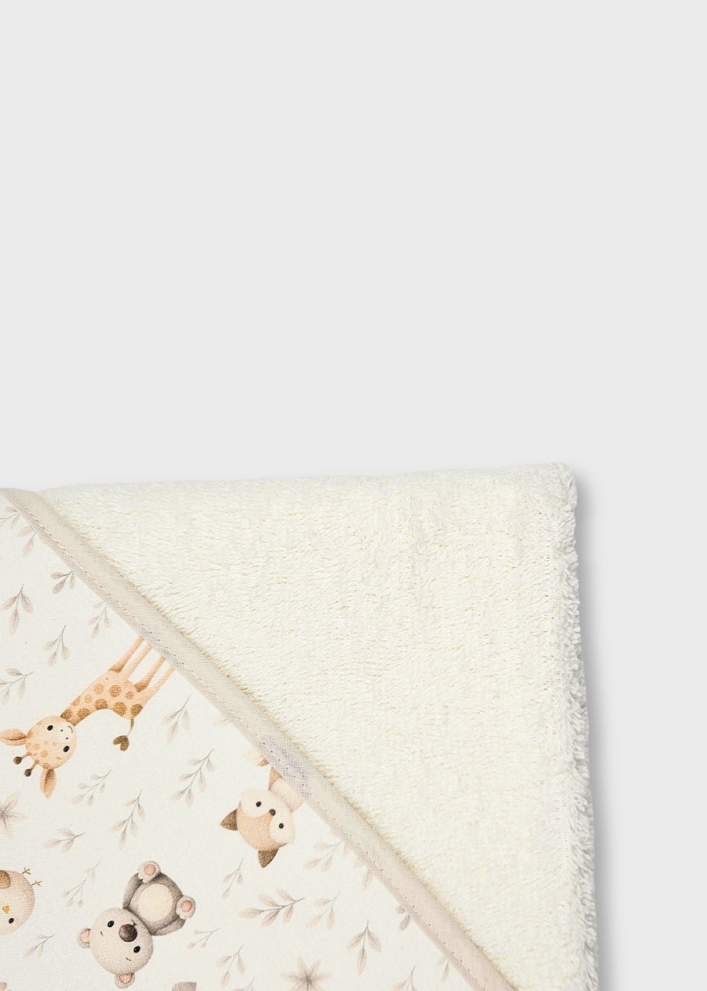 Toalha de banho de bebé em algodão, bege