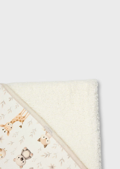 Toalha de banho de bebé em algodão, bege