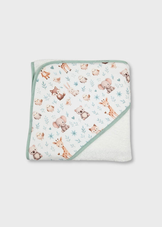 Toalha de banho de bebé em algodão, verde