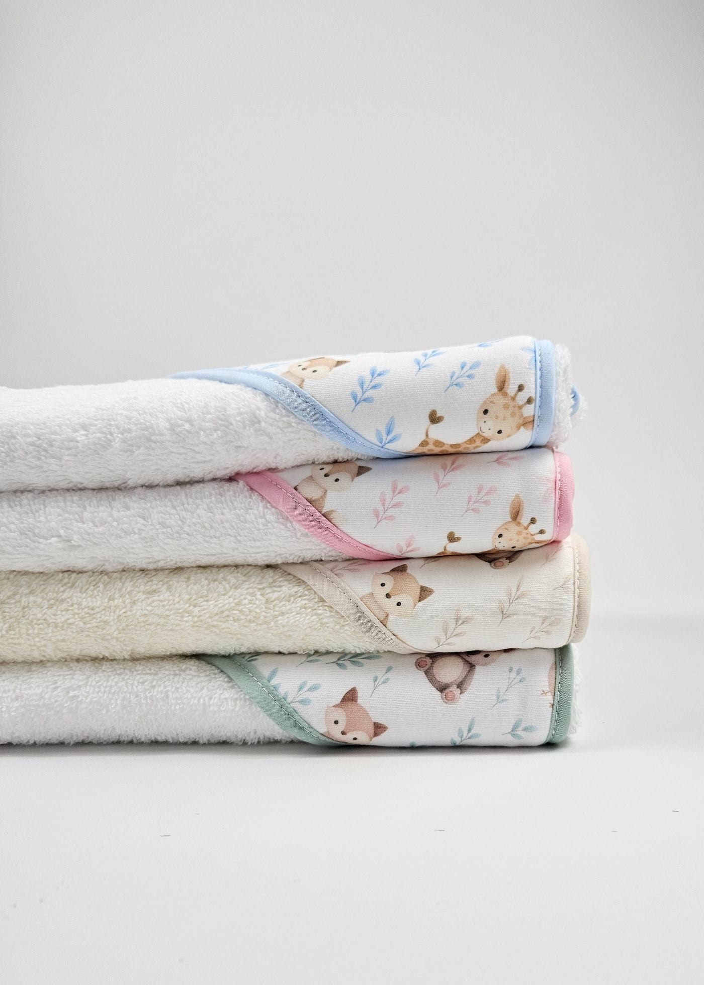 Toalha de banho de bebé em algodão, cor de rosa