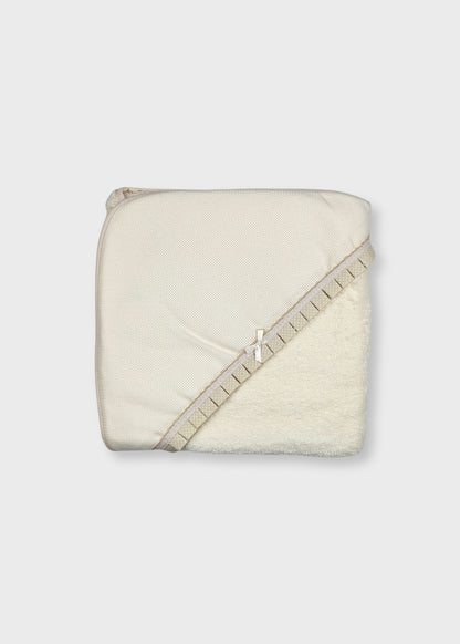 Toalha de banho bege para bebé