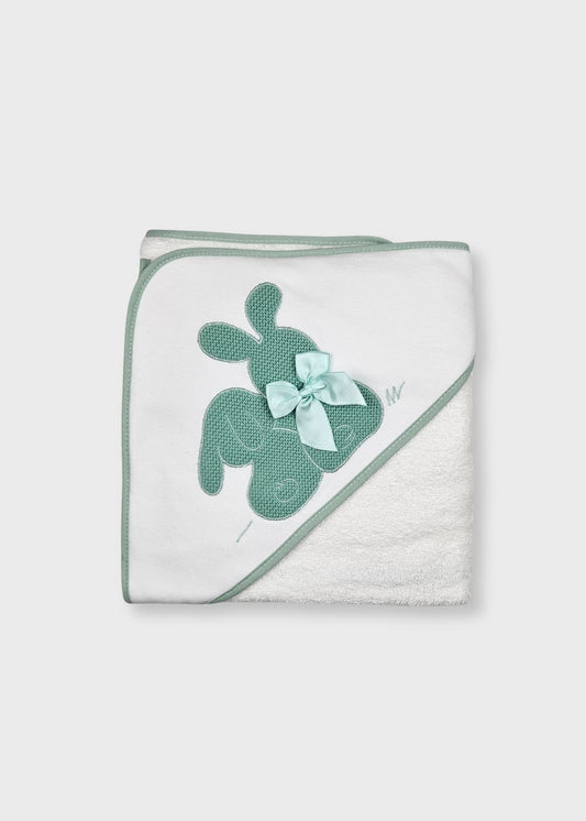 Toalha de banho verde para bebé