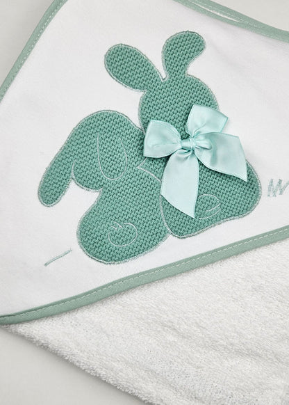 Toalha de banho verde para bebé