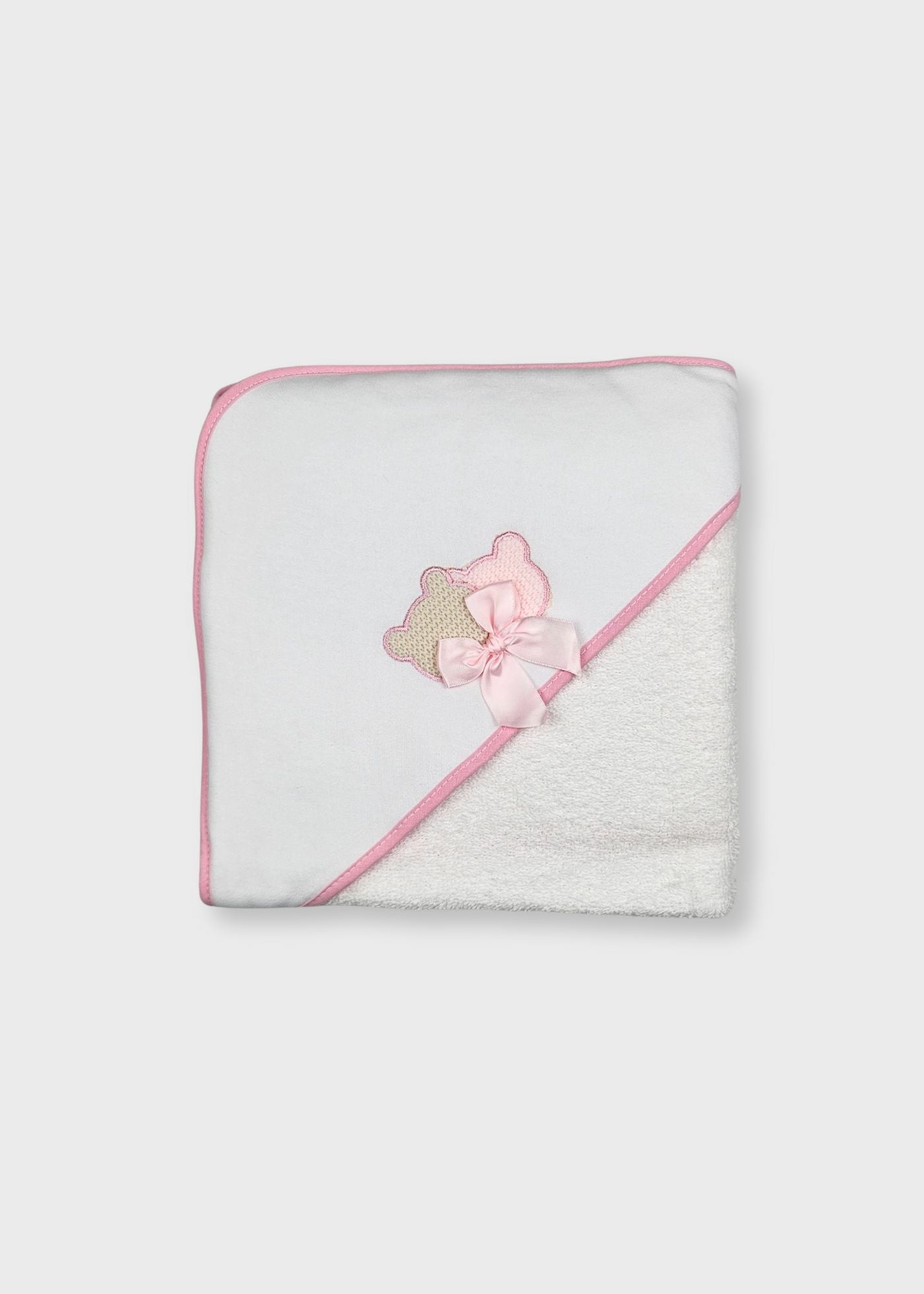 Toalha de banho rosa de bebé