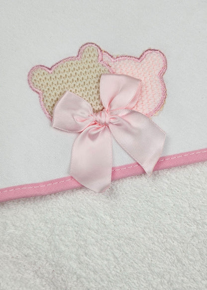 Toalha de banho rosa de bebé