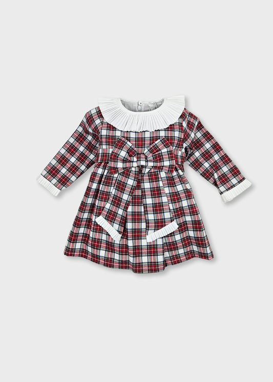Vestido Bebé Menina Xadrez Vermelho e Branco