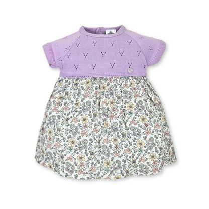Vestido combinado com malha