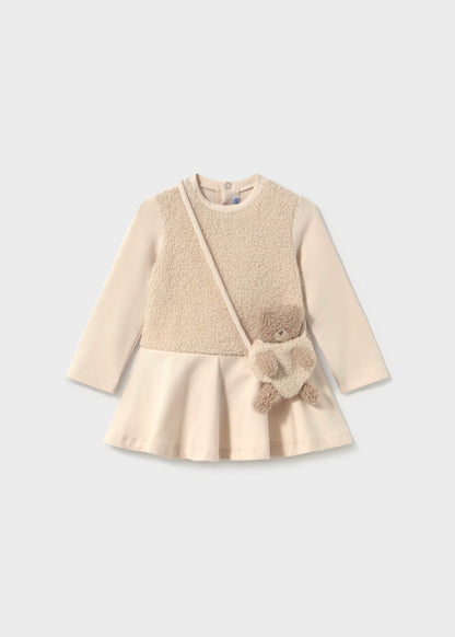 Vestido combinado com bolso ursinho, mayoral