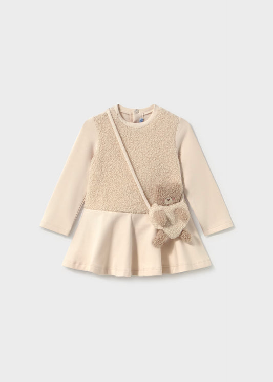 Vestido combinado com bolso ursinho, mayoral