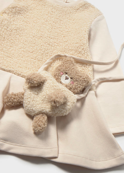 Vestido combinado com bolso ursinho, mayoral